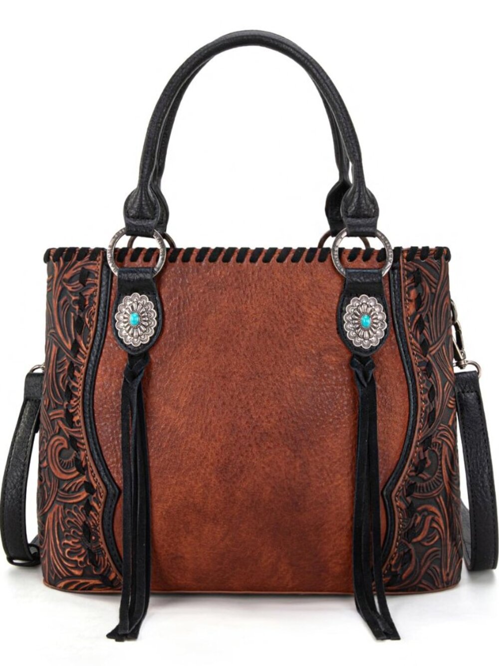 Tote Bag for Women Western Purse Floral Tooled Concho Collection